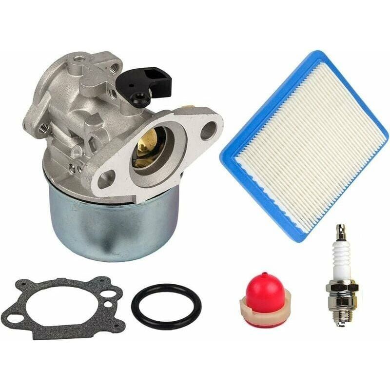 799868 Kit Carburateur Avec Poire D’amorçage Et Filtre À Air 491588 Compatible Avec Moteurs Briggs & Stratton 4 À 7 Cv 498170,497586,497314