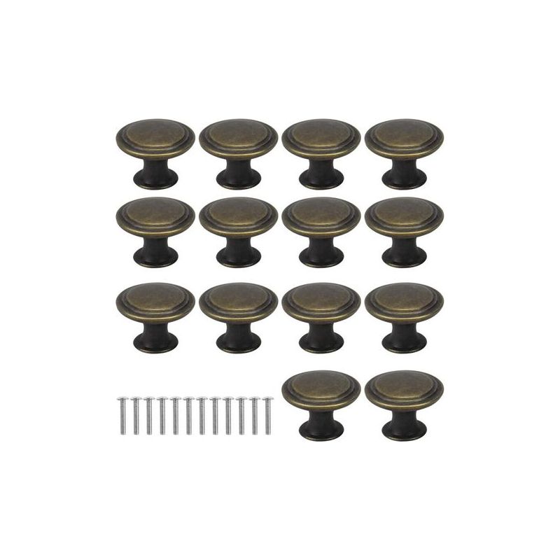 16 Pièces De Poignées De Tiroir Vintage 29mm Poignées De Tiroir En Bronze Rondes Poignées D'Armoire En Laiton Poignées De Porte Table De Chevet Poignées De Meubles Avec Vis