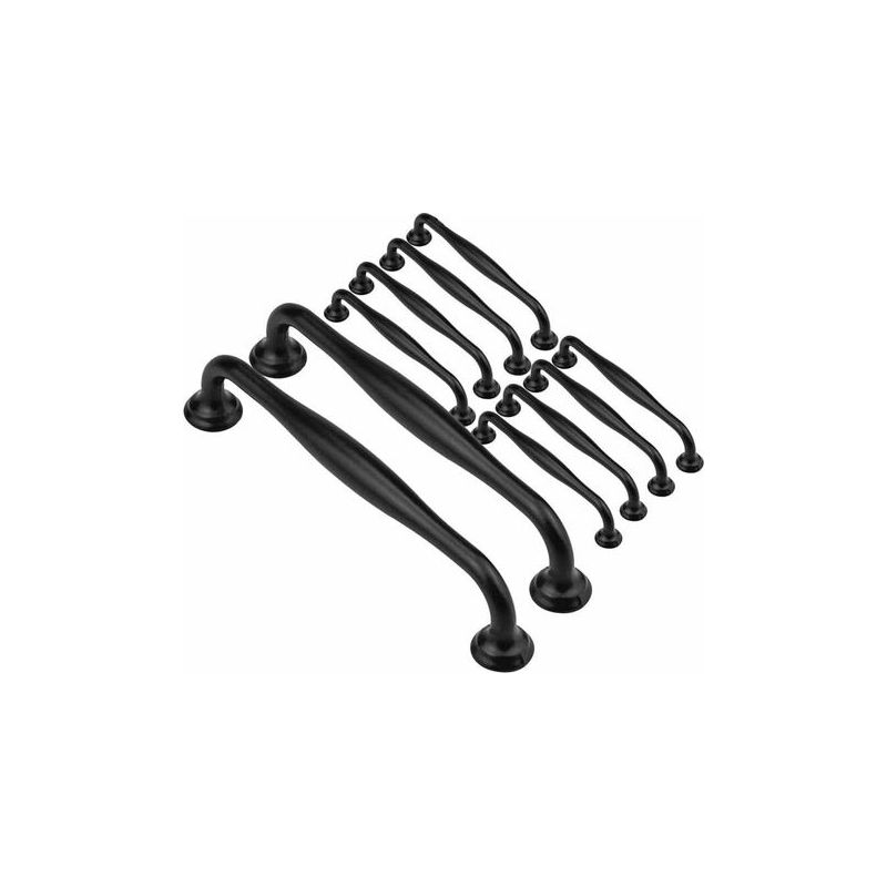 10pcs Poignée Meuble Noir -poignee De Meuble Cuisine Noir Poignées De Porte Tiroir Chambre Entraxe 128mm，poignées Pour Armoires-penderies