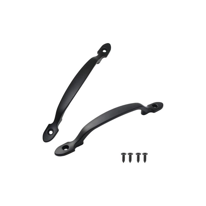2pcs Poignee De Meuble,noir Poignées En Arc D'Armoire,alliage D'Aluminium Cuisine Armoire Porte Poignée Pour Cuisines Salles De Bains Commodes