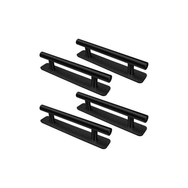 Poignée De Meuble Autocollante 4 Pièces Acier Inoxydable 128mm Pour Porte Placard Cuisine Armoire Noir
