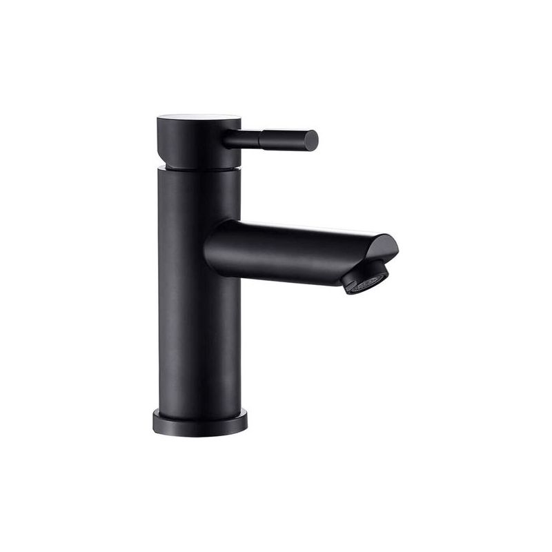 Mitigeur De Lavabo Noir En Acier Inoxydable 304 Monotrou Avec Tuyau Noyau En Céramique Pour Eau Froide Installation Facile