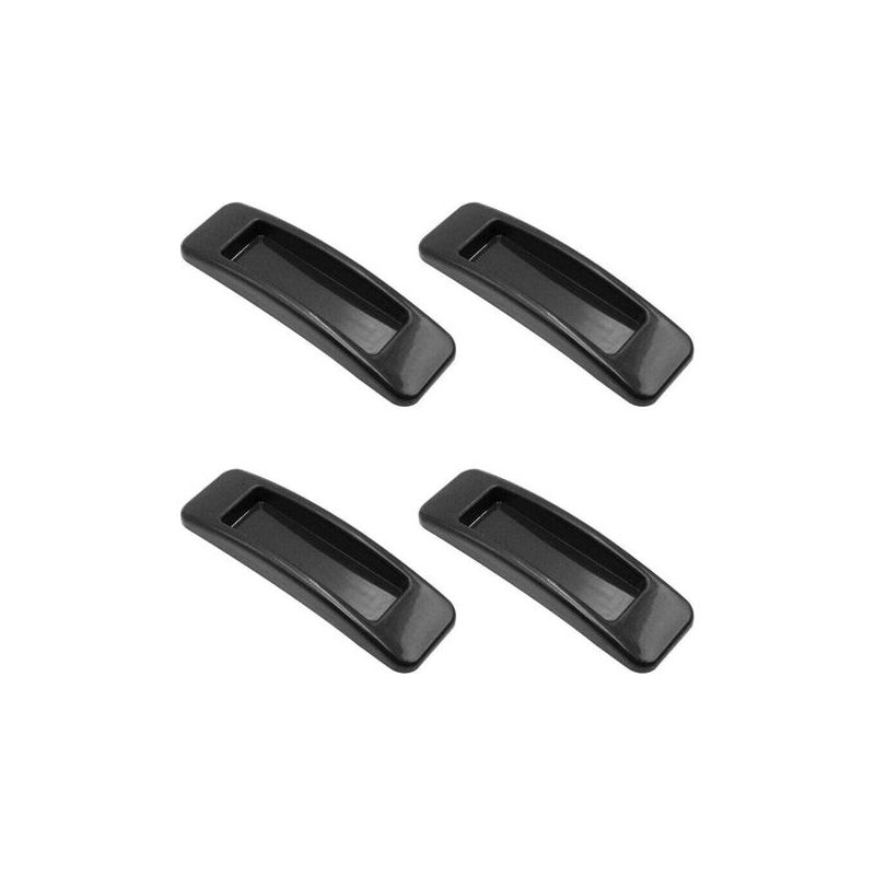 Morceau De Poignée De Porte Coulissante En Plastique Autocollante Pour Armoires De Portes Et Fenêtres Avec Pâte, Noir