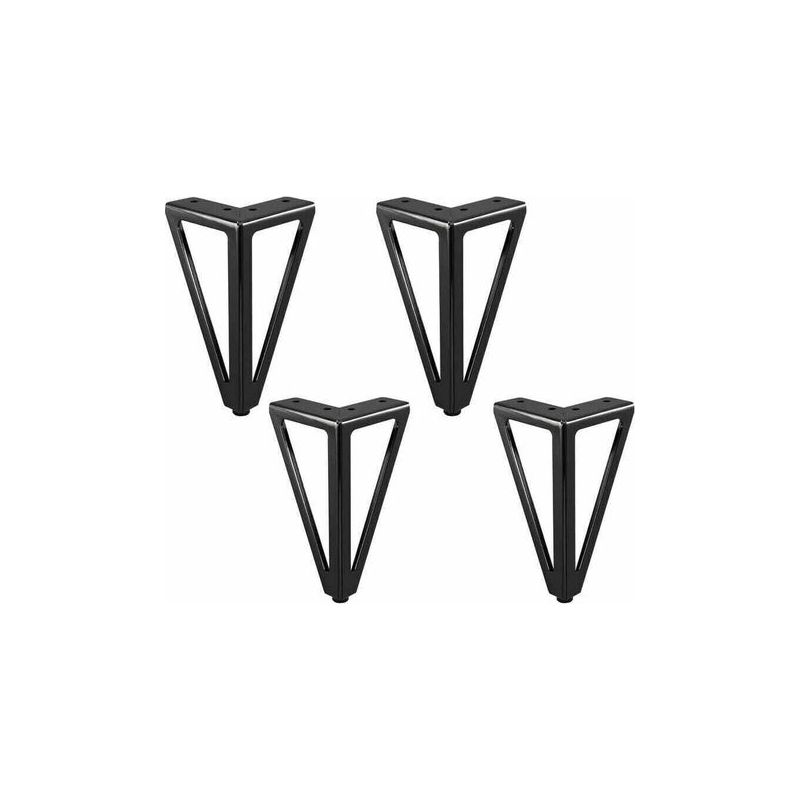 Lot De 4 Pieds De Meubles De Rechange - Noir - 15 Cm - Pour Meubles, Armoires, Canapés, Autres Pieds De Meubles