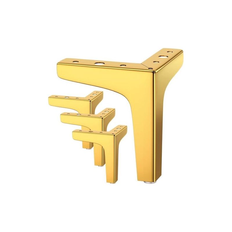 Lot De 4 Pieds De Meuble, Capacité De Charge Jusqu'à 800 Kg, 10 Cm, Pieds De Table En Métal Modernes De Forme Triangulaire, Pied De Meuble À Épingle Pour Armoire, Canapé, Doré