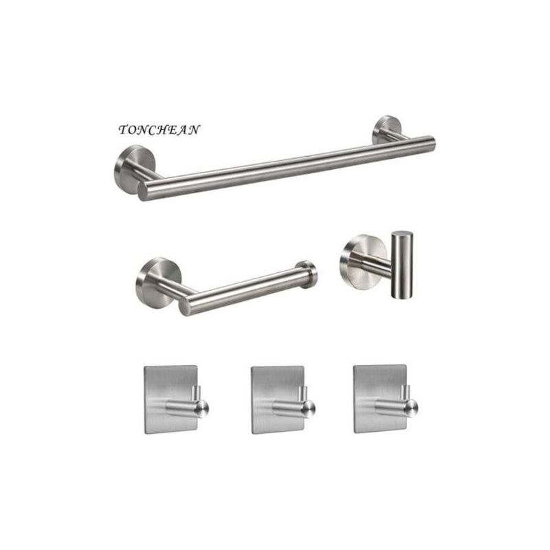 Barre De Serviettes De Bains,acier Inoxydable Porte Serviette Murale Salle De Bain Ensemble De Porte-serviettes Muraux 6 Pièces,or, Accessoires Pour Salle De Bain Et Cuisine-