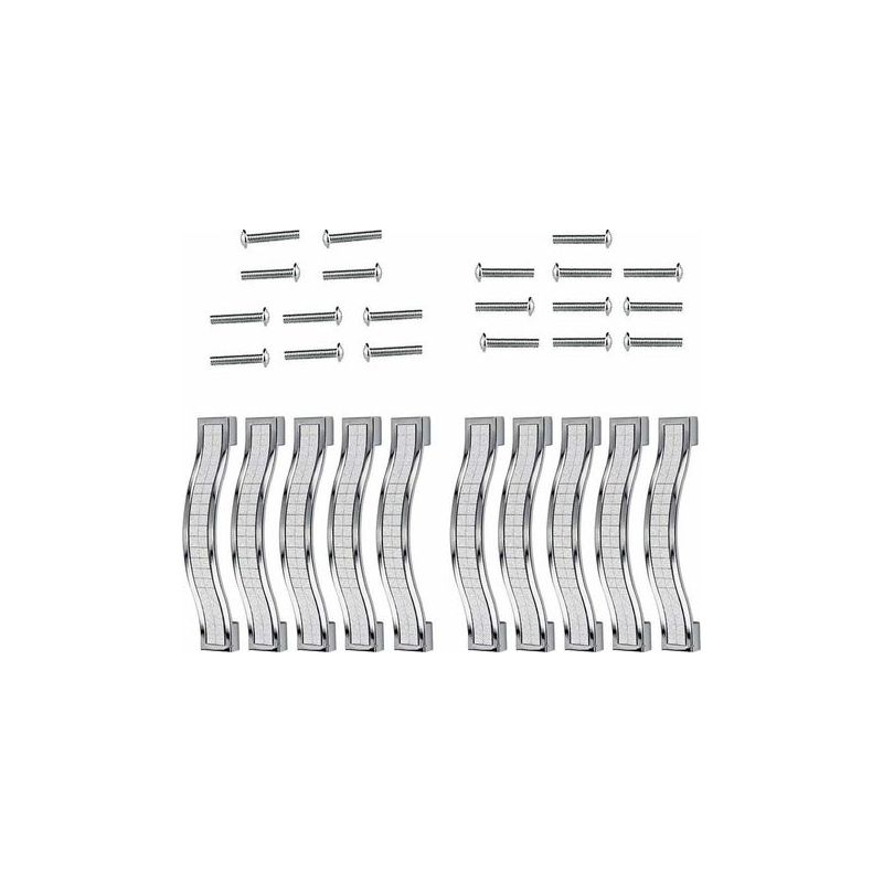 Lot De 10 Poignées De Tiroir En Alliage Strass Cristal Pour Commode Armoire De Cuisine Placard, Silver, 128mm-10pcs
