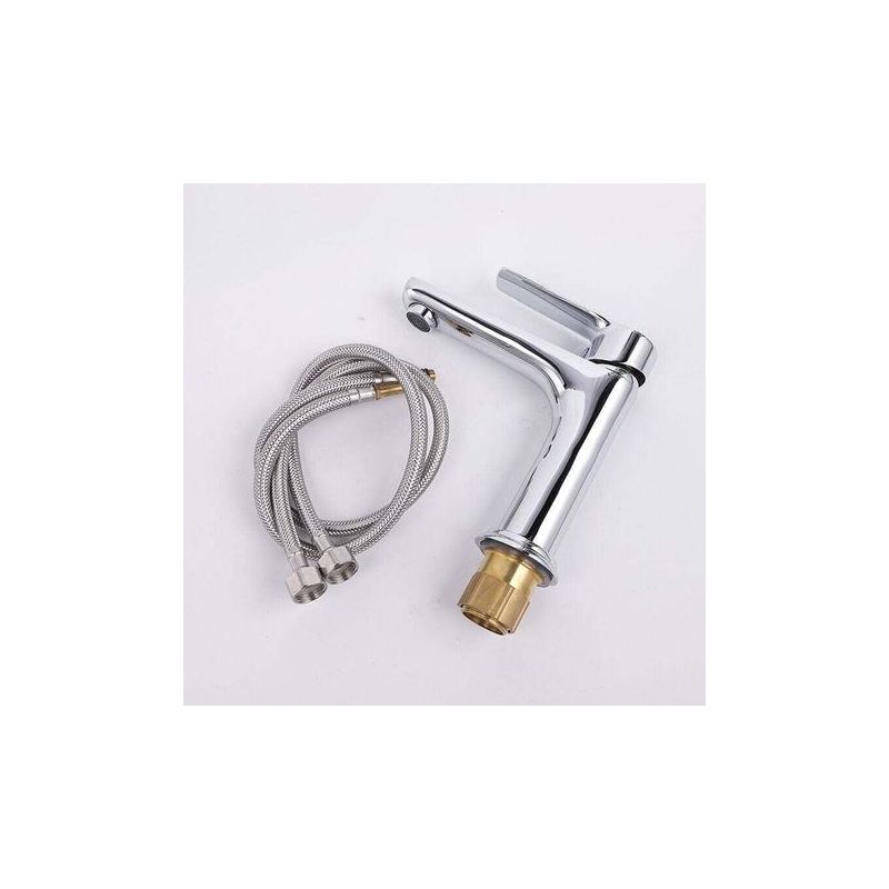 1pc Mitigeur De Lavabo Robinet De Salle De Bains En 304 Acier Inoxydable Mélangeur De Lavabo Eau Froide Et Chaude