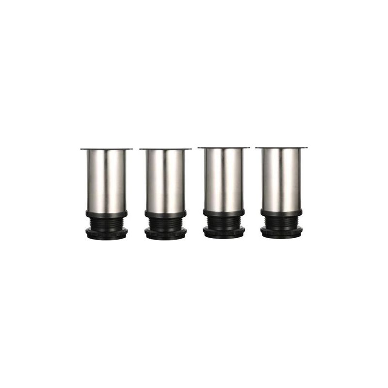 4 Adjustable Legs 8cm Height Thicken Cabinet Legs Table Legs Furniture Legs, Brushed Stainless Steel, Height Adjustable 0-15mm Come With Stainless Steel Screws