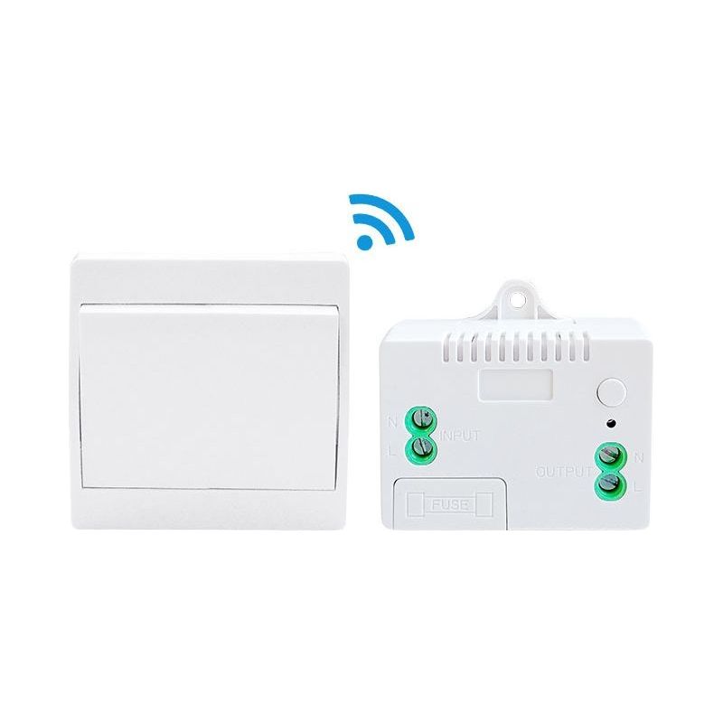 110-220v Interrupteur D'Éclairage Sans Fil Et Kit De Récepteur Interrupteur Auto-alimenté Télécommande Luminaire- 1 Interrupteur Et 1 Récepteur