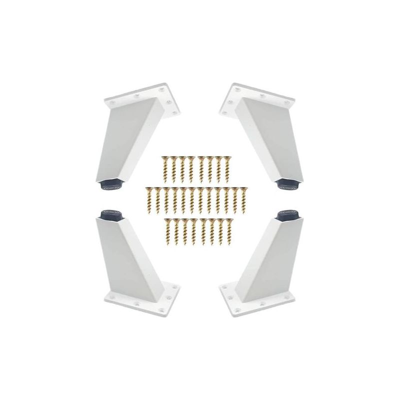 4 Pièces Pieds De Meubles,pieds De Meubles Obliques En Métal En Aluminium,remplacement De Jambes De Canapé Pour Armoire Canapé Commode De Table, Vis De Montage Incluses,blanche, 80 Mm