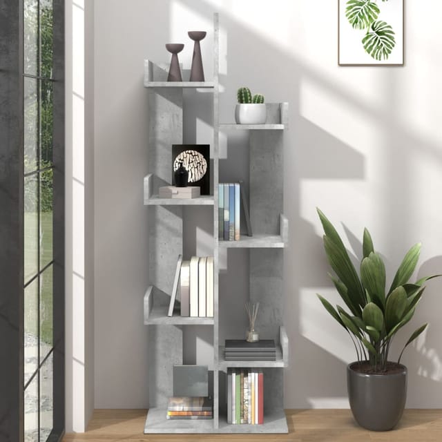 Bücherregal,bücherschrank,standregal,küchenregal Betongrau 48x25,5x140 Cm Holzwerkstoff Gewbv6234576