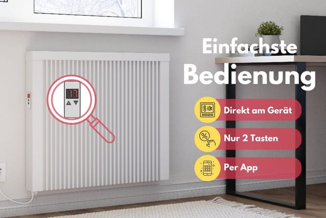 Elektroheizung Areo Direct Flächenspeicherheizung 650 Watt - Simples Thermostat - Appsteuerung Ohne Zusatzhardware Möglich Von Evarmo
