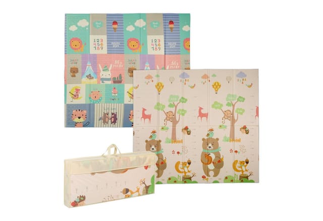 Relaxdays - Spielmatte, Faltbare Kindermatte, Schadstofffrei, 200 X 180 Cm, Xpe-schaumstoffmatte, Krabbelmatte Baby, Bunt