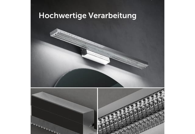 Spiegelleuchte 40cm Led Badlampe Spiegellampe, 6000k Badezimmer Lampe Led Wandleuchte Chrom 9w Leuchtschein