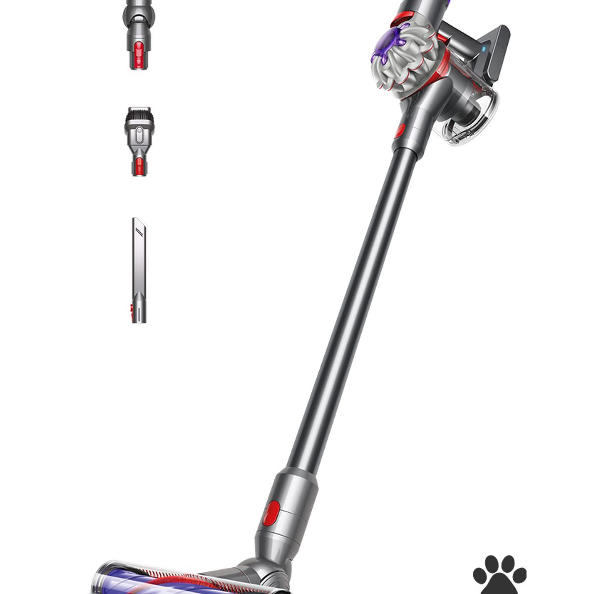 Dyson V8 (silver/nickel) 2-in-1-stabstaubsauger Batterie Trocken Zyklonal, Polytetrafluorethylen (ptfe) Beutellos 0,54 L Silber, Nickel