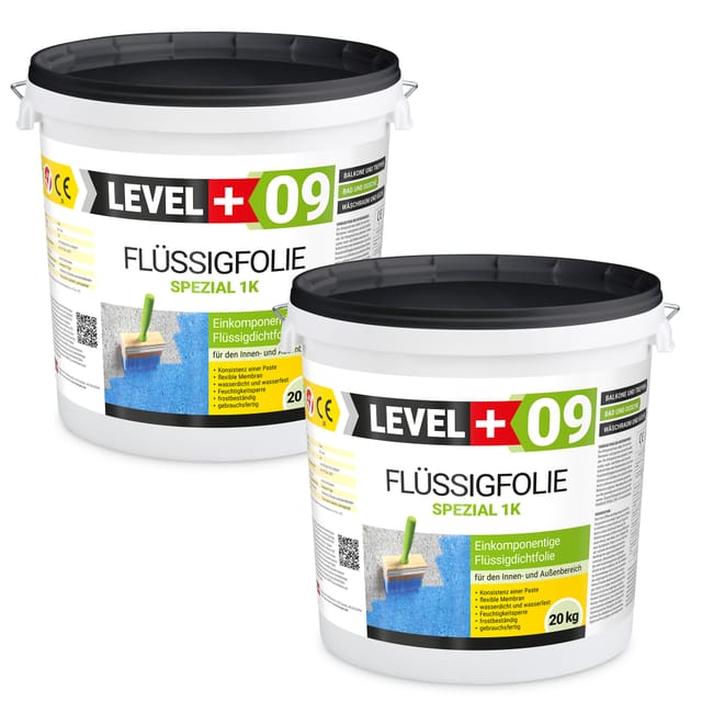 Level+ Flüssigfolie Abdichtung Dichtfolie Flexibel L+09 - 40kg