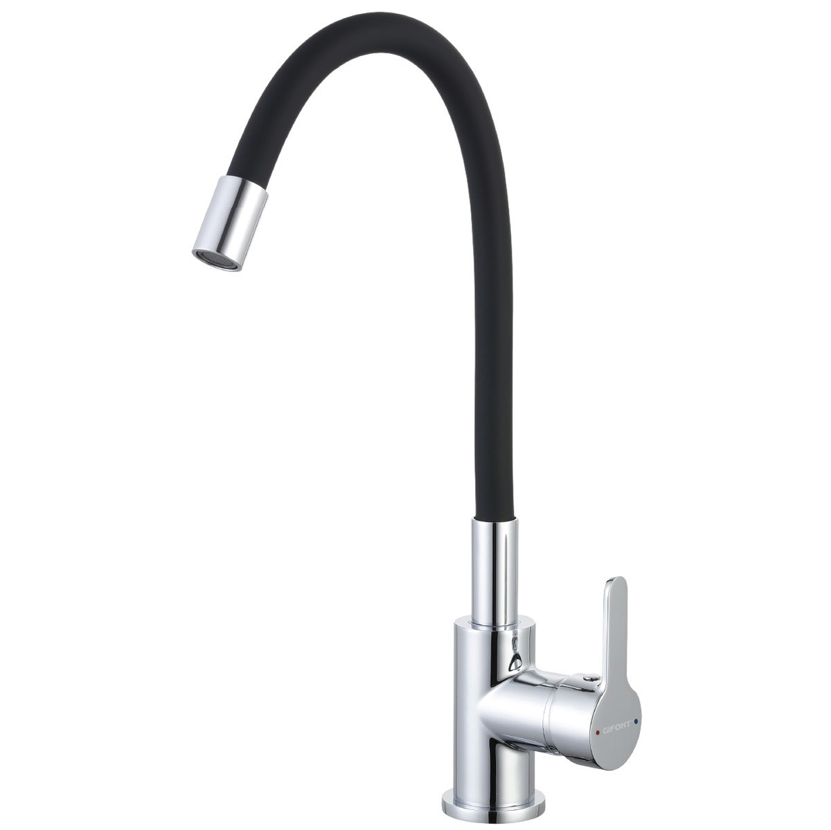 Flexibler Spülbeckenhahn Mit Silikon-schlauch 22 Mm, Mat Schwarz