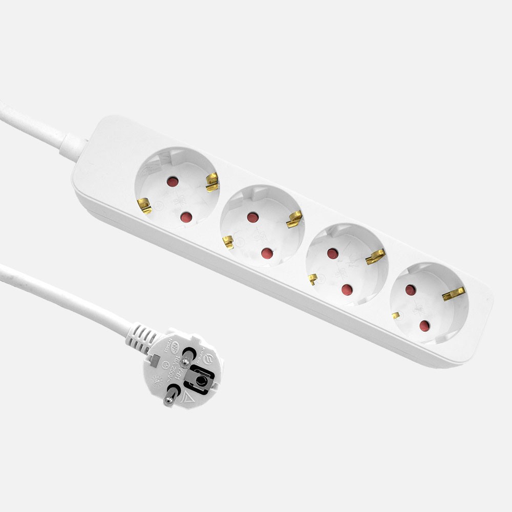 Verlängerungskabel Florey Kabel 3 M 3g×1,5 Mm² 4 Steckdosen Weiß