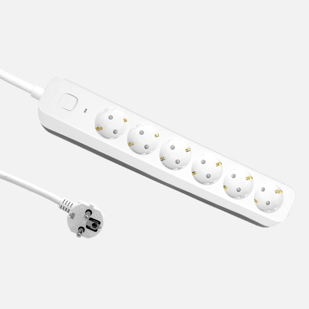 Verlängerungskabel Dalton Kabel 3 M 3g×1,5 Mm² 6 Steckdosen Mit Schalter Kinderschutz Kontrollleuchte Weiß/grau