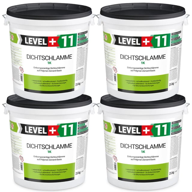 Level+ Dichtschlämme 1k Trockener Keller Abdichtung L+11 - 100kg
