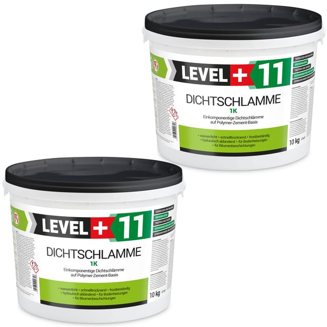 Level+ Dichtschlämme 1k Trockener Keller Abdichtung L+11 - 20kg