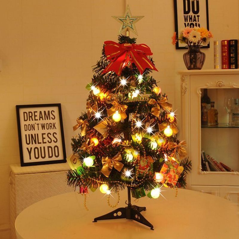 Sapin De Noël Lumineux De 60 Cm À Poser Sur Une Table De Bureau Ou Une Table À Manger Décoration De Noël Pour Table À Manger Ou Bureau