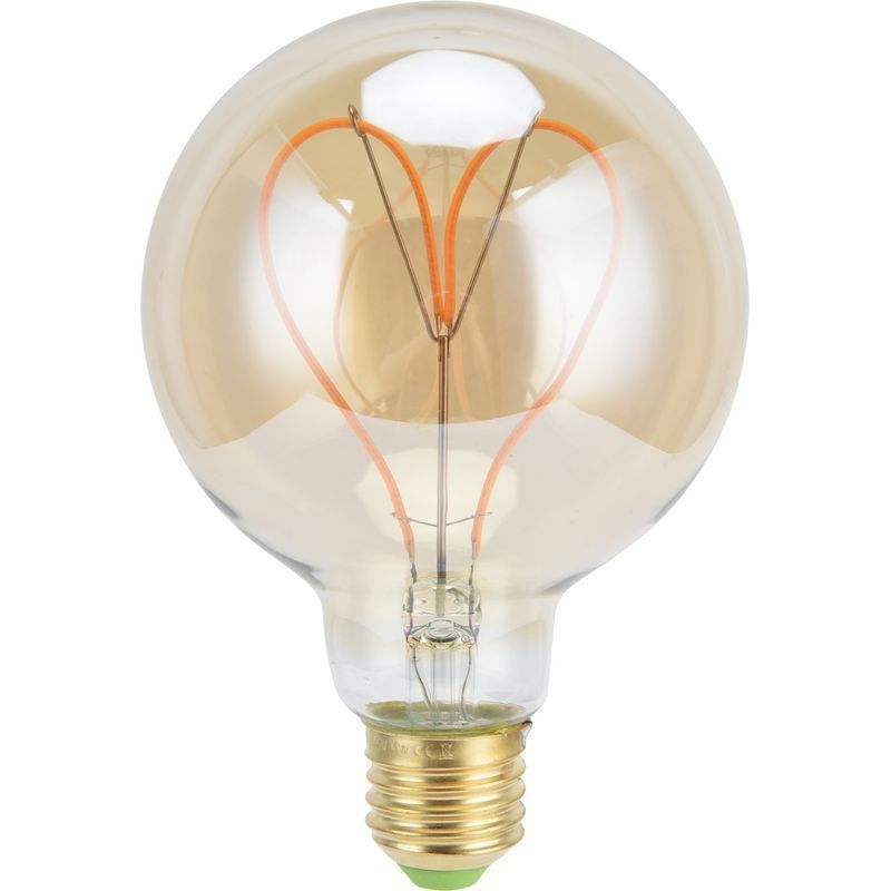 Ampoule Led G95 E27 4w 220v À Filament En Forme De Cœur, Idéale Pour Les Chambres Et Les Cafés, Avec Une Lumière Dorée Chaude