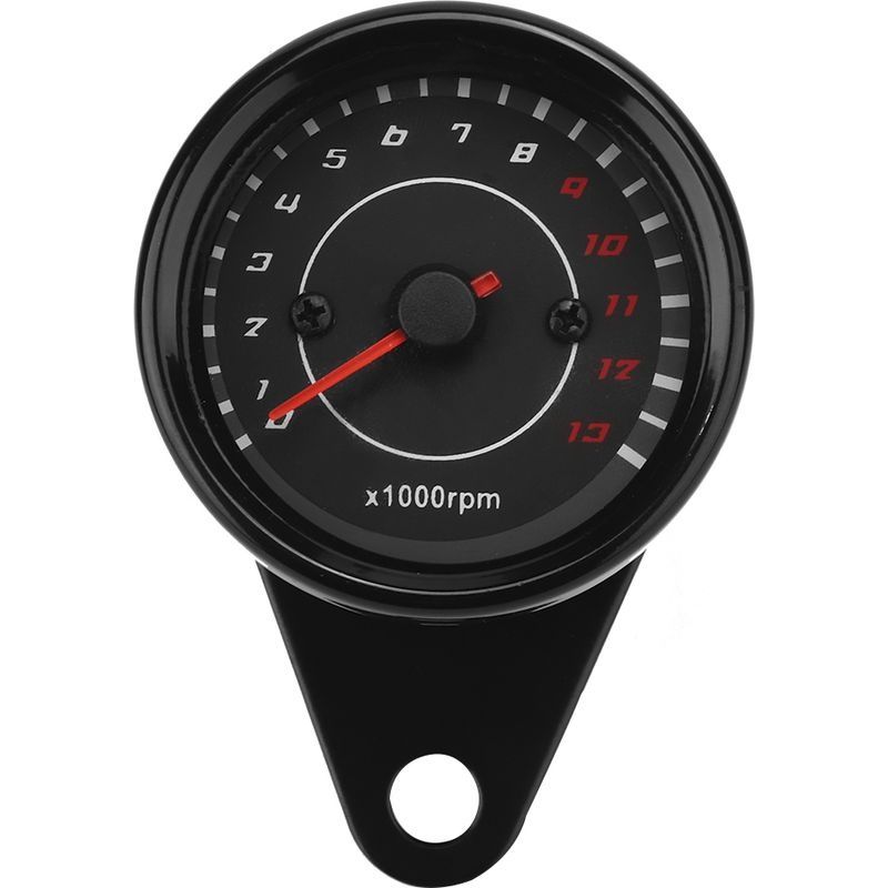 Tachymètre Rétro-éclairé Pour Moto, Compteur De Vitesse, Jauge En Aluminium, Boîtier Noir, Cadran Noir