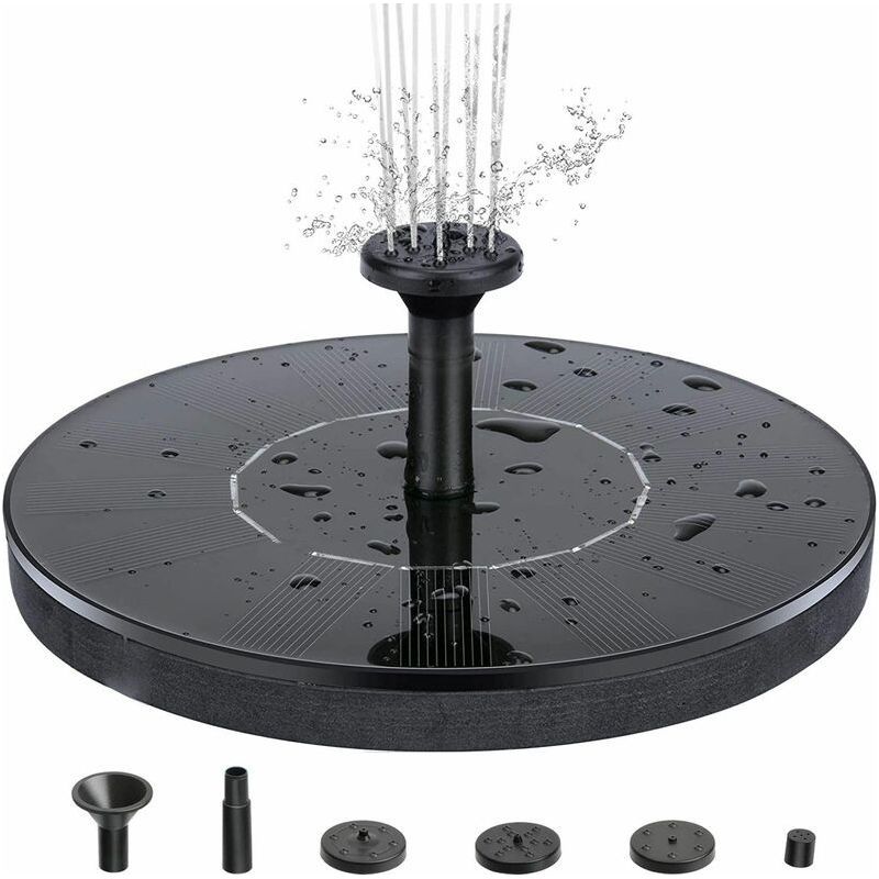 Fontaine À Énergie Solaire Pompe À Eau Solaire Panneau Flottant Jardin Paysage Kit D'Arrosage D'Étang De Jardin Noir 16 Cm De Diamètre