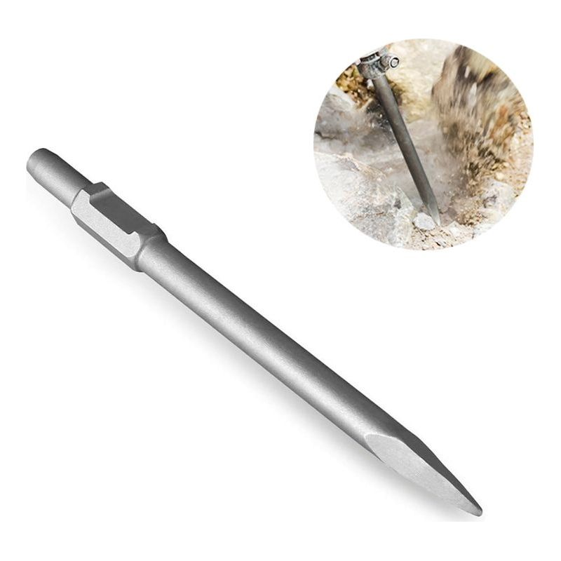 Ciseau Pointu 380x30 Mm Manche Hexagonal Sds 30 Mm Acier Chromé 40cr Pour Béton Armé Précision Accrue Et Durabilité