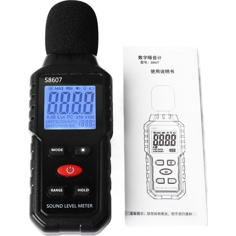 Sonomètre Numérique Lcd, Écran Rétroéclairé, Décibels De Bruit, Compteur Spl Portable S8607