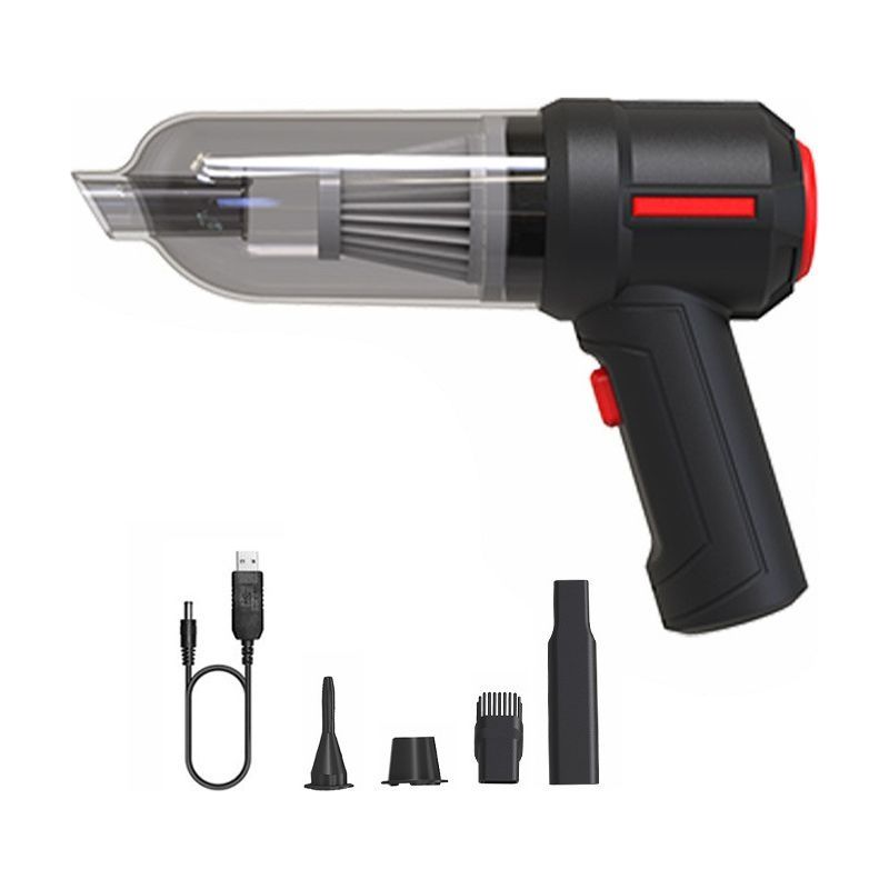 3 En 1 Souffleur D\'air Sans Fil Portable Air Duster Mini 9000pa Sans Fil Voiture Pc Clavier Aspirateur Portable Noir