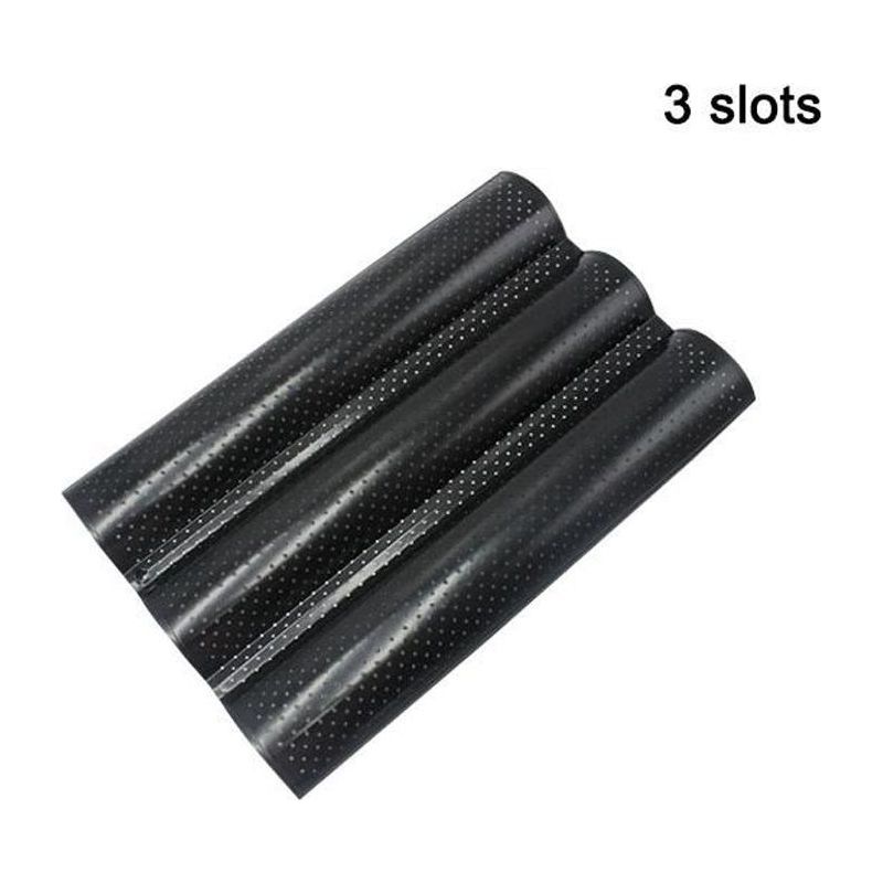 (noir)en Acier Au Carbone Vague Française Pain De Cuisson Plateau Pour Cuisson Moule Pan Baguette 3 Groove Noir