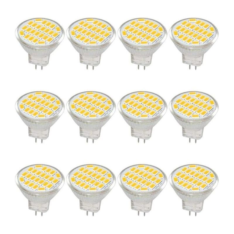 Mr11 Gu4 Ampoule Led Lumière Lumières Dc/ac 1030v 3 W, 12v, 24v, 30w Ampoule Halogène Équivalent,blanc Chaud 3000k(lot De 12)