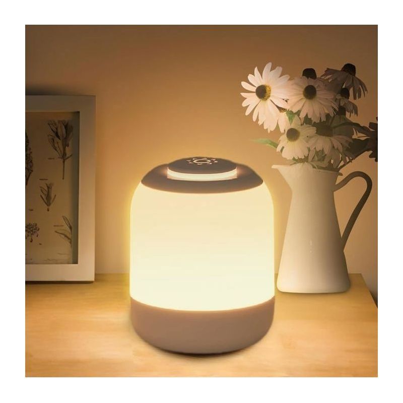 Lampe De Chevet Tactile, Lampe De Table Rechargeable Avec 3 Modes Dimmable, 2800k-4500k, 2400mah,pour Chambre,bureau,lampes De