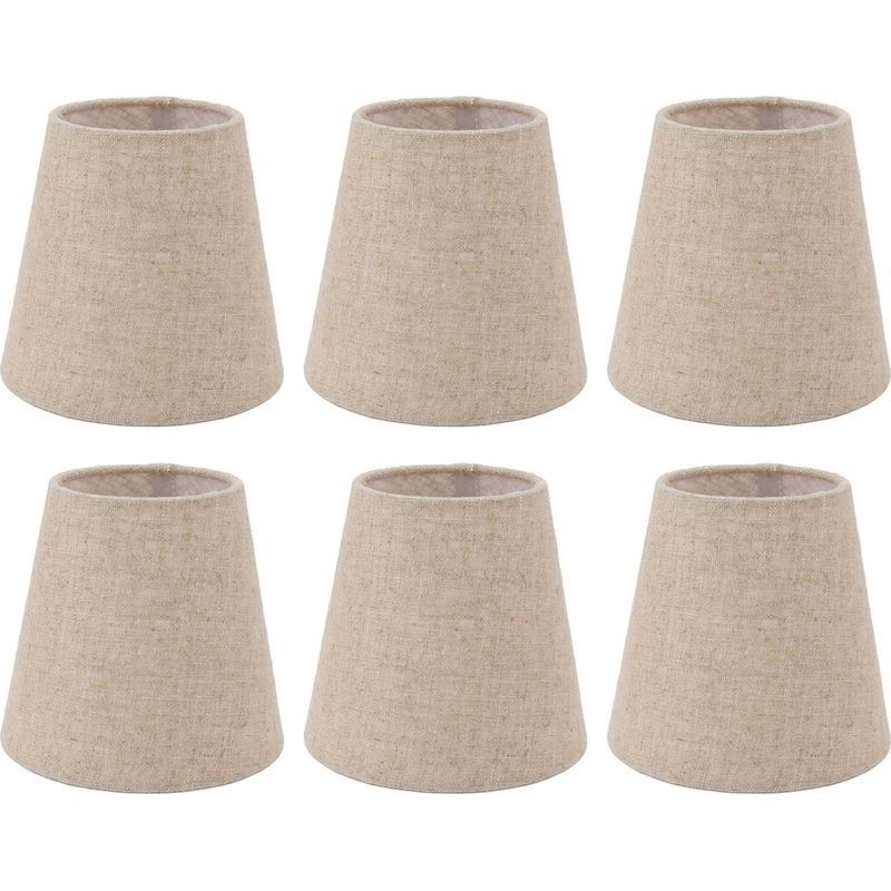 Lot De 6 Abat-jours En Lin Pour Ampoules E14 Diamètre 14cm Hauteur 13cm Installation Facile Sur Lampes Et Lustres