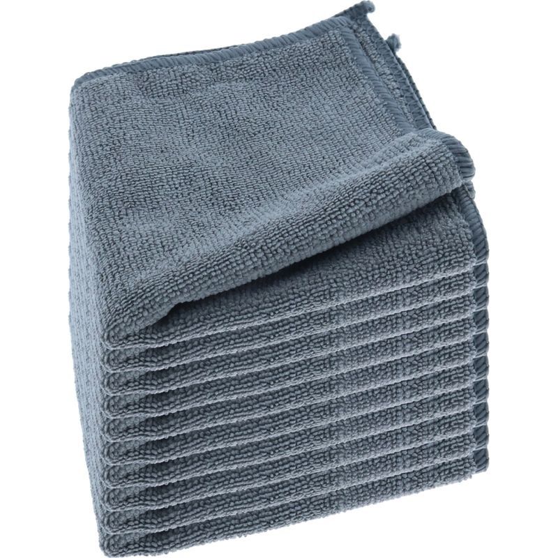 Lot De 10 Chiffons De Nettoyage En Microfibre Polyvalents Sans Traces - Dimensions : 30 X 30 Cm (gris)