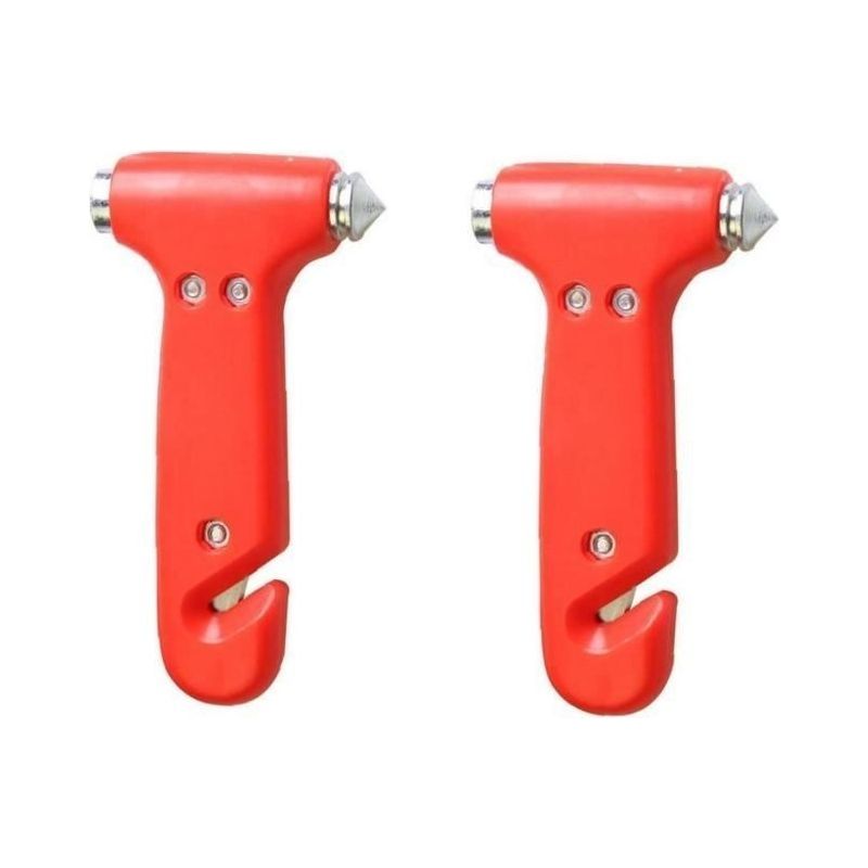 Sécurité Pratique Marteau Solide Voiture Fenêtre Breaker Cutter Durable Outils D'Évacuation D'Urgence Rouge 2pcs Industriels
