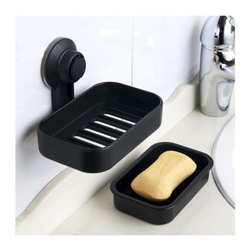 Porte Savon De Salle De Bain Ventouse Abs, Noir