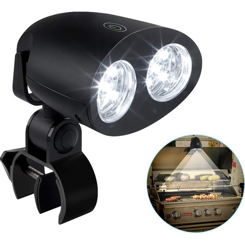Lampe Led Barbecue 10 Lumières Rotation 360° Résistance À La Chaleur Jusqu'à 180°c Étanche Ipx8 Installation Facile Avec Vis