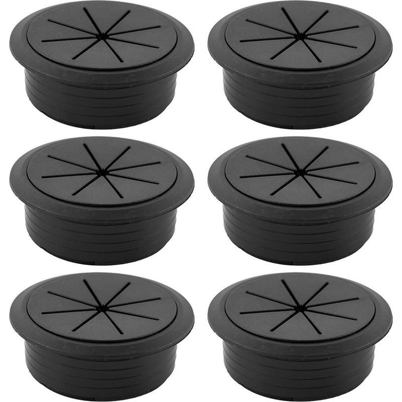 Lot De 6 - Cache-trous Pour Câbles - Œillets De Bureau - Rondelles En Plastique - Convient Pour Les Bureaux, Les Ordinateurs Et Les Postes De Travail