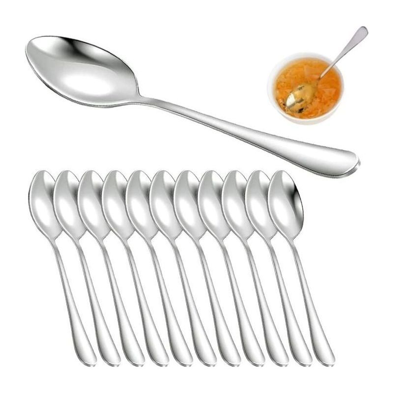 Des Cuillères À Café,12 Pcs Cuiller À Café En Acier Inoxydable,cuillère À Dessert,poli Miroir Design,couverts, Accessoires De Cu