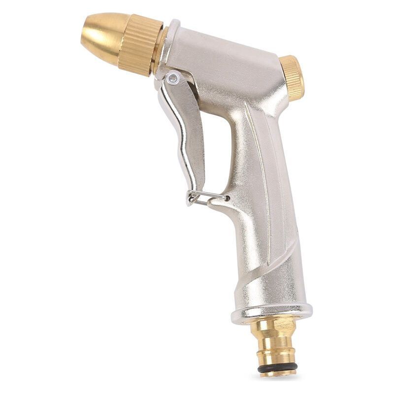 Pistolet D'Arrosage Et Nettoyage,pulvérisateur De Jardin,métal Pistolet Arrosoir Avec Buse En Laiton Parfait Pour Laver、arroser Les Pelouses Et Les Jardins、trottoirs - Court