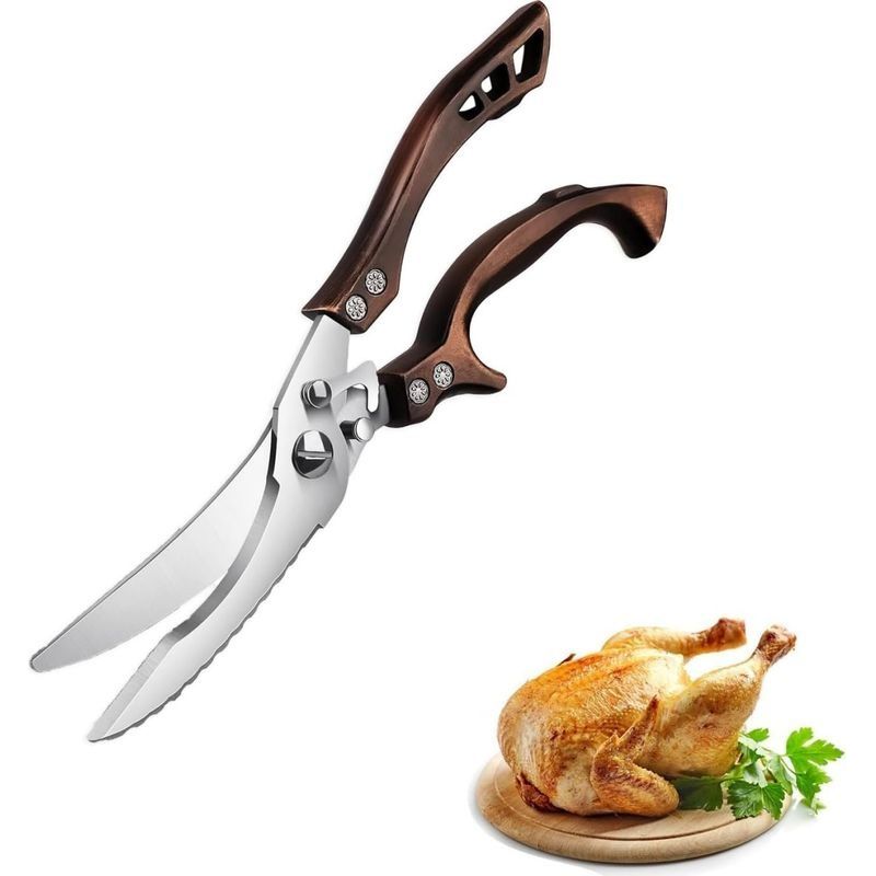 Ciseaux De Cuisine Professionnels En Acier Inoxydable - À Volaille, Viande, Os, Bord Dentelé - Avec Boîte Cadeau Pour Poulet, Légumes, Poisson, Turquie
