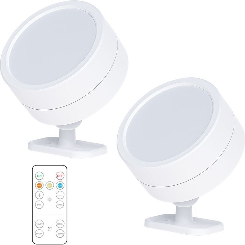 Applique Murale Universelle Led 16 Couleurs, Lampe De Meuble Rechargeable Avec Télécommande Tactile, Veilleuse Magnétique À Angle Réglable