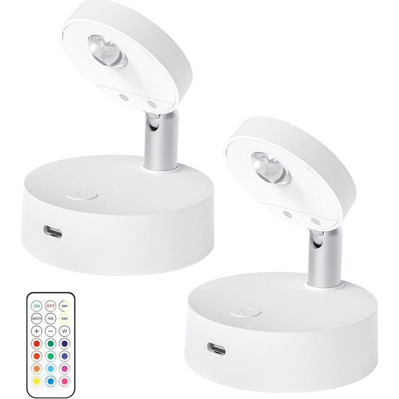 Projecteur Télécommandé 13 Couleurs, Veilleuse Magnétique Led Rechargeable En Forme D'Œil De Chat, Lampe De Chevet Murale Rgb