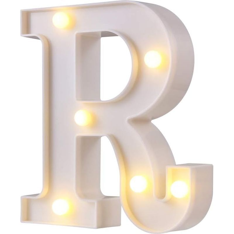 Led Chapiteau Lettre Lumières 26 Alpha Lettres Lumineuses Signes Parfait Pour La Décoration De Bar De Fête De Mariage (blanc R)-