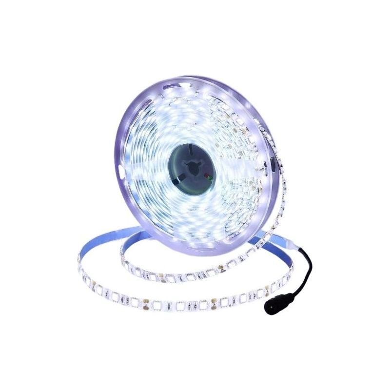 Bande Lumineuse Led 12v, Lumière Blanche Froide 6500k, Flexible De 5 Mètres, 300 Perles Led, Smd 5050, Étanche Ip65