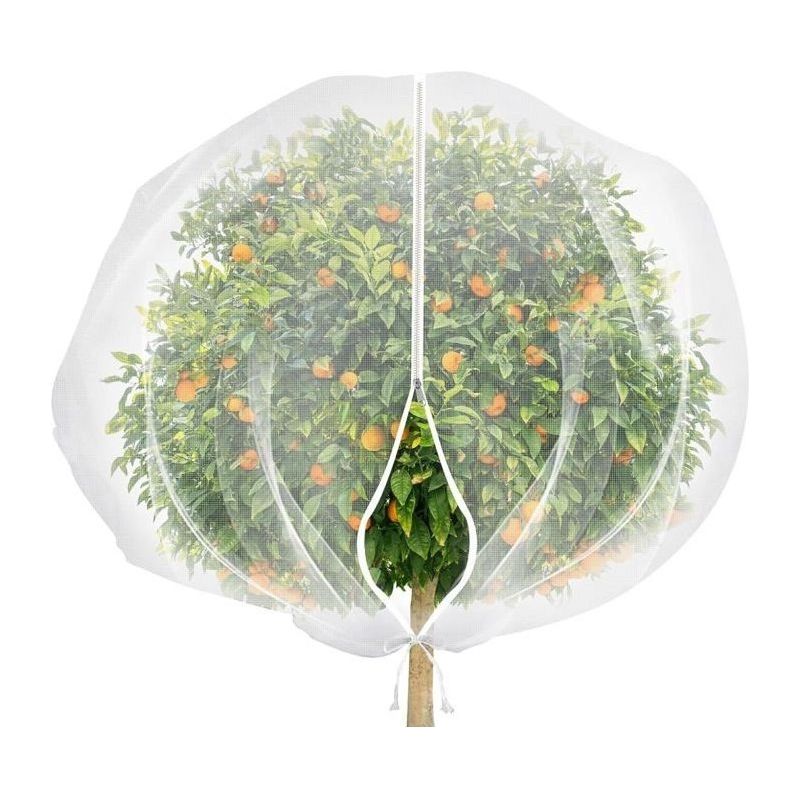 Filet Anti-insectes Et Anti-oiseaux Avec Fermeture Éclair Et Cordon De Serrage,pour Légumes,fruits,fleurs Et Arbustes,1,8 X 1,8 M